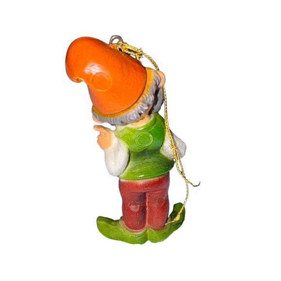 Vintage 1983 Bradford Pixie Elf Dwarf Christmas Tree Ornament 2.75" Hong Kong - Picture 2 of 3